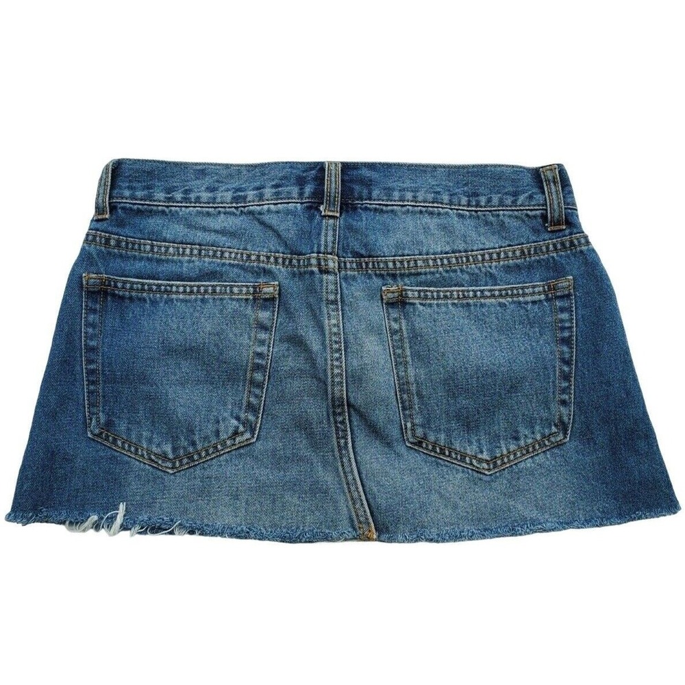 Forever 21 Mini Skirt 25 Medium Wash Raw Hem Cotton Summer Denim